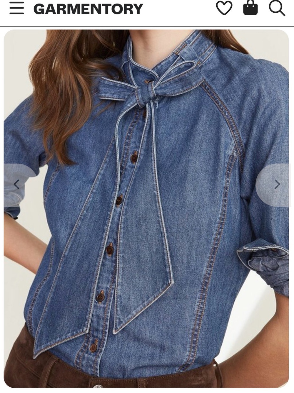 Veronica Beard Grotto Denim Blouse - Picture 1 of 7
